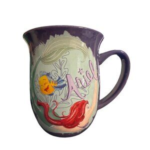 Disney Store Ariel Mug Purple With Flounder Design "A Heart As Big As The Ocean"